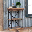 Distressed Wood & Black Library Console