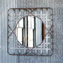 36-Inch Woven Metal Tobacco Basket Mirror