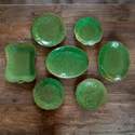 9-1/4-Inch Round Glazed Green Plate
