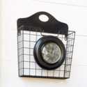 Metal Mail Basket With Clock