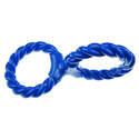 Infinity Blue TPR/Rope Double Ring Twist Tug Dog Toy