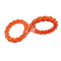 Infinity Orange TPR/Rope Double Ring Twist Tug Dog Toy