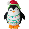 Merry Penguin With Christmas Lights Plush Dog Toy, 10-Inch