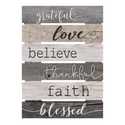 Grateful, Love, Believe, Thankful, Faith, Blessed Pallet Decor