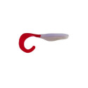 4-Inch Curly Shad Walleye Bait In Albino Fire Tail, 10-Pack