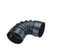 3-Inch Black 90-Degree Corrugated Elbow