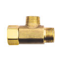 Plumb Pak PP2038LF Tee Adapter, 3/8 in, Female x Tube x Tube, Brass, Rough Brass