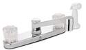 Chrome 2-Handle Non Metallic Kitchen Faucet With Side Spray