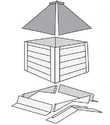 Cupola 3 Ft Unassembled Roof/Side/Flashing