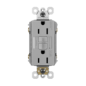 radiant® Gray Weather-Resistant Spec-Grade Self-Test Duplex GFCI Receptacle