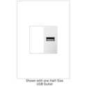 USB Outlet, Half-Size, White