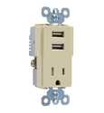 Ivory USB Charger With Tamper-Resistant Receptacle
