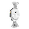 White Side Wire Single Receptacle