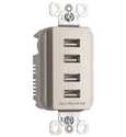 Nickel Quad USB Charger Receptacle