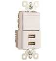 White USB Charger With Single Pole 3-Way Switch