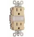 Ivory Night Light With Duplex Tamper-Resistant Receptacle