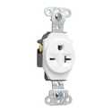 20-Amp White Side Wire Single Receptacle