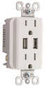 White Standard/USB Combo Wall Receptacle