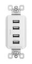 White Quad USB Charger Outlet