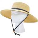 Women's Medium Light Brown Braided Sun Hat