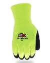 Large Cold Weather Hi-Visibility Yellow Brushed Acrylic Foam Latex Gloves