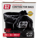 55-Gallon, 3 Mil, Heavy Duty Contractor Bag, 20-Count