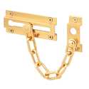 Defender Security® Chain Door Guard — Stamped Steel, Brass-Plated Finish, For Swing-In Hinged Doors