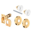 2-Inch Glass Knob With Brass Base Passage Door Latch Set