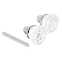 2-Inch Fluted Glass Door Knobs With Chrome Plated Base