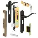 6-3/4-Inch Black Contemporary Keyed Security Door Latch