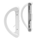 3-15/16 -Inch White Mortise Style Sliding Door Handle Set (D Pull Interior/D Pull Exterior)