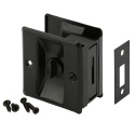 Pocket Door Matte Black Privacy Lock With Pull