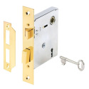 5 1/2-Inch x 7/8-Inch Brass Plated Vintage Mortise Style Lock Assembly Kit Cast Steel