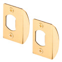 Defender Security, 2-1/4-Inch, Brass Plated, Standard Deadlatch Door Strike Plate 2-Pack