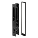 Flush Mount Sliding Door Handle Set — Diecast, Painted Black