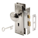 Satin Nickel Finish Keyed Mortise Lock Set
