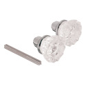 2-Inch Fluted Glass Door Knob With Chrome Plated Bases