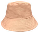 Blush Pink/Dark Chambray, Women's Reversible Bucket Hat, With Yarn Dyed Ticking Stripes
