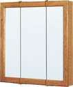 24-Inch Oak Framed Mirrored Tri-View Medicine Cabinet