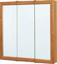 30-Inch Oak Framed Mirrored Tri-View Medicine Cabinet