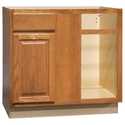 36 x 34-1/2 x 24-Inch Oak Blind Base Corner Cabinet 