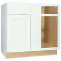 36 x 34-1/2 x 24-Inch White Blind Base Corner Cabinet