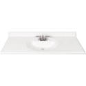 White 49-Inch Cultured Marble Vanity Top