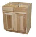 24 x 34-1/2 x 24-Inch Premium Ready To Finish Hickory Double Door Double Drawer Base Cabinet