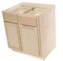 30 x 34-1/2 x 24-Inch Premium Ready To Finish Oak Double Door Double Drawer Base Cabinet