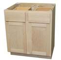 30 x 34-1/2 x 24-Inch Premium Ready To Finish Maple Double Door Double Drawer Base Cabinet