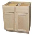 36 x 34-1/2 x 24-Inch Premium Ready To Finish Maple Double Door Double Drawer Base Cabinet