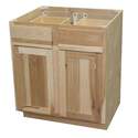 36 x 34-1/2 x 24-Inch Premium Ready To Finish Hickory Double Door Double Drawer Base Cabinet