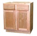 36 x 34-1/2 x 24-Inch Premium Ready To Finish Cherry Double Door Double Drawer Base Cabinet