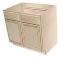 36 x 34-1/2 x 24-Inch Premium Ready To Finish Oak Double Door Sink Base Cabinet